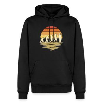 Flûte Evolution Flûte Flûtiste - Sweat à capuche Premium bio Homme - noir - Devant - Nico (187cm)