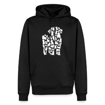 Caniche Chien Maman Caniche Papa - Sweat à capuche Premium bio Homme - noir - Devant - Nico (187cm)