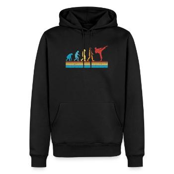 Karate Evolution Selbstverteidigung Kampfsport - Männer Premium Bio Hoodie - Schwarz - Vorne - Nico (187cm)