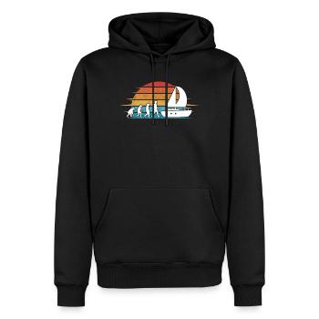 voilier evolution capitaine marin navire - Sweat à capuche Premium bio Homme - noir - Devant - Nico (187cm)