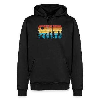 Peintre et vernisseur Evolution Maître peintre - Sweat à capuche Premium bio Homme - noir - Devant - Nico (187cm)