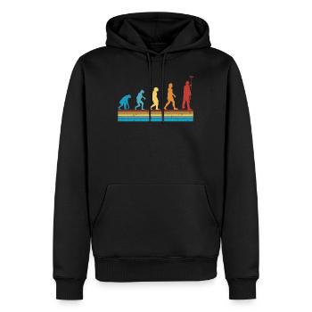 Peintre et vernisseur Evolution Maître peintre - Sweat à capuche Premium bio Homme - noir - Devant - Nico (187cm)