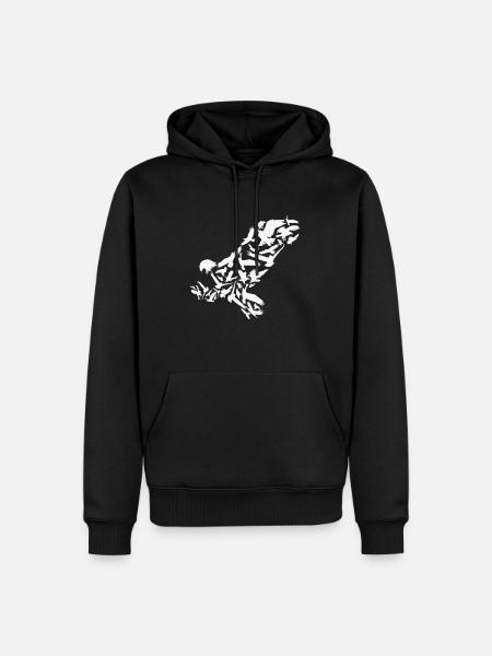 Adler Raubvogel Adler Silhouette - Männer Premium Bio Hoodie - Schwarz