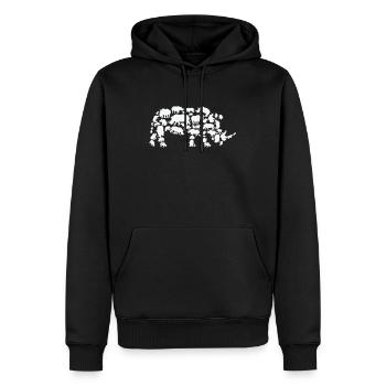 Nashorn Wildlife Afrika Nashorn Silhouette - Männer Premium Bio Hoodie - Schwarz - Vorne - Nico (187cm)