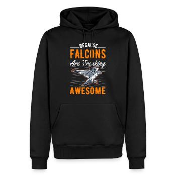 Cadeau de faucon, élevage de faucon, éleveur de faucon, fauconnier - Sweat à capuche Premium bio Homme - noir - Devant - Nico (187cm)