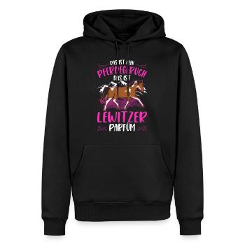Lewitzer Parfüm Lewitzer Pferd Geruch - Männer Premium Bio Hoodie - Schwarz - Vorne - Nico (187cm)