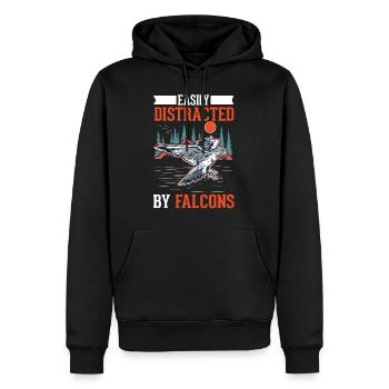 Facilement distrait par les faucons Falkenzucht Falkner - Sweat à capuche Premium bio Homme - noir - Devant - Nico (187cm)