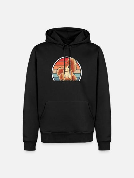 Eichhörnchen Retro Squirrel - Männer Premium Bio Hoodie - Schwarz