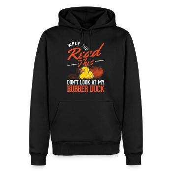 Rubber Duck Gift Rubber Duck Rubber Duck - Men’s Premium Organic Hoodie - black - Front - Nico (187cm)