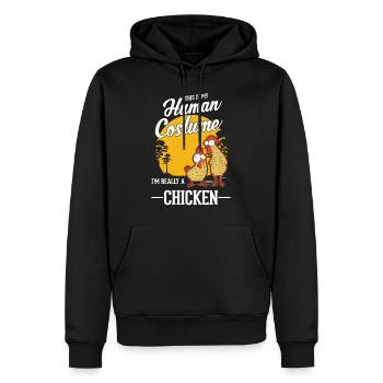 Chicken Costume Chicken Halloween Farmer - Men’s Premium Organic Hoodie - black - Front - Nico (187cm)