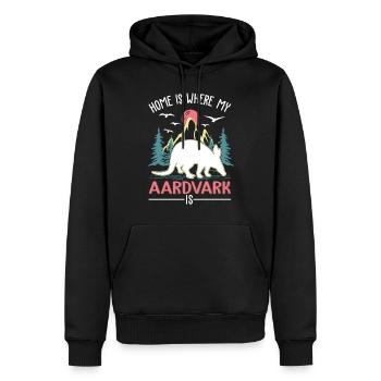 Zuhause ist wo mein Erdferkel ist - Männer Premium Bio Hoodie - Schwarz - Vorne - Nico (187cm)