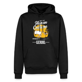 Déguisement Humain Gerbille Rennmaus - Sweat à capuche Premium bio Homme - noir - Devant - Nico (187cm)