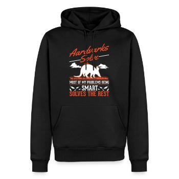 Erdferkel Geschenk Aardvark - Männer Premium Bio Hoodie - Schwarz - Vorne - Nico (187cm)