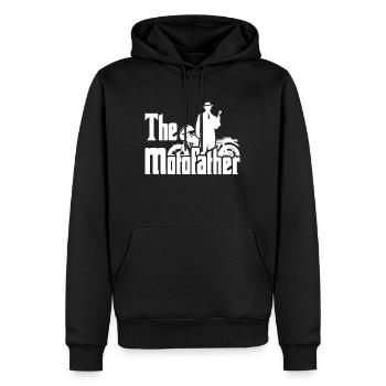 Le cadeau de conception Motofather pour les papas de moto - Sweat à capuche Premium bio Homme - noir - Devant - Nico (187cm)