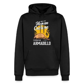 Armadillo Costume Humain Gürteltier - Sweat à capuche Premium bio Homme - noir - Devant - Nico (187cm)