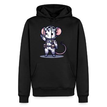 Cute Mouse Astronaut - Men’s Premium Organic Hoodie - black - Front - Nico (187cm)