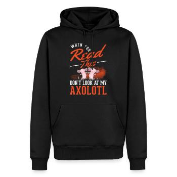 Axolotl cadeau amphibien axolotl - Sweat à capuche Premium bio Homme - noir - Devant - Nico (187cm)