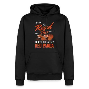 Roter Panda Geschenk Red Panda - Männer Premium Bio Hoodie - Schwarz - Vorne - Nico (187cm)