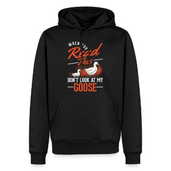 Cadeau d’oies, amateur d’oie, éleveur d’oies - Sweat à capuche Premium bio Homme - noir - Devant - Nico (187cm)