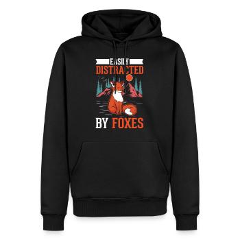Cadeau de renard Renard roux - Sweat à capuche Premium bio Homme - noir - Devant - Nico (187cm)