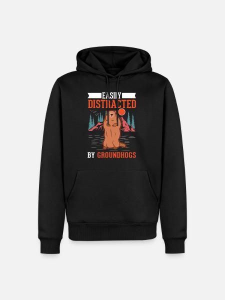 Murmeltier Groundhog Waldmurmeltier - Männer Premium Bio Hoodie - Schwarz
