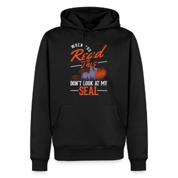 Robbe Geschenk Seehund Seelöwe - Männer Premium Bio Hoodie - Schwarz - Vorne - Nico (187cm)