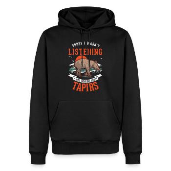 Tapir cadeau Tapir des plaines Tapirdae Tapir - Sweat à capuche Premium bio Homme - noir - Devant - Nico (187cm)
