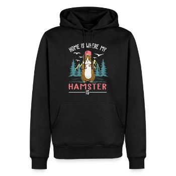 Zuhause ist wo mein Hamster ist Hamsterrad - Männer Premium Bio Hoodie - Schwarz - Vorne - Nico (187cm)