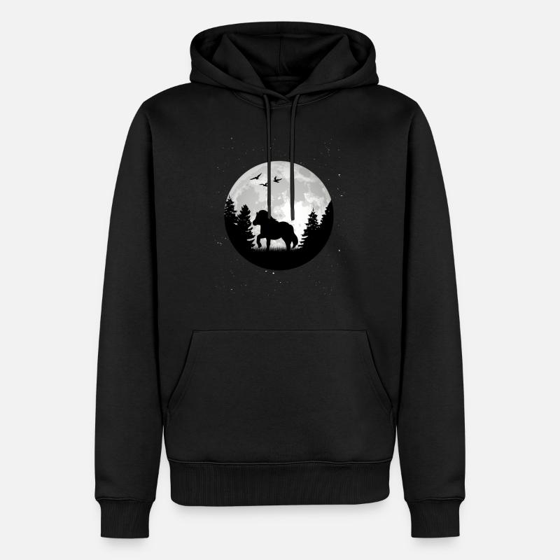 Lune de poney Shetland - Sweat à capuche Premium bio Homme - noir