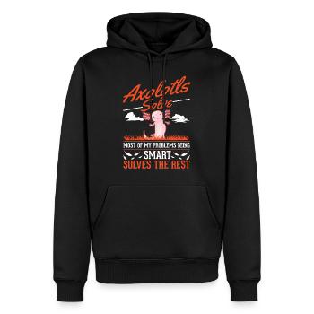 Axolotl cadeau armé amphibien - Sweat à capuche Premium bio Homme - noir - Devant - Nico (187cm)