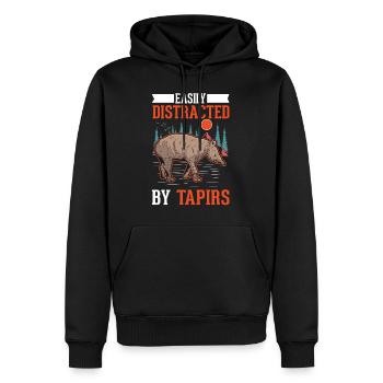 Easily distracted by Tapirs - Männer Premium Bio Hoodie - Schwarz - Vorne - Nico (187cm)