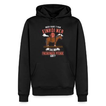 Freiberg cheval licorne - Sweat à capuche Premium bio Homme - noir - Devant - Nico (187cm)