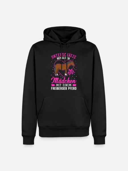 Freiberger Pferd Mädchen - Männer Premium Bio Hoodie - Schwarz