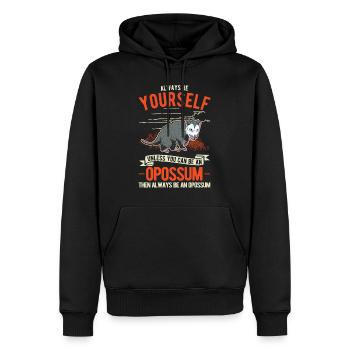 Opossum cadeau opossum marsupial - Sweat à capuche Premium bio Homme - noir - Devant - Nico (187cm)