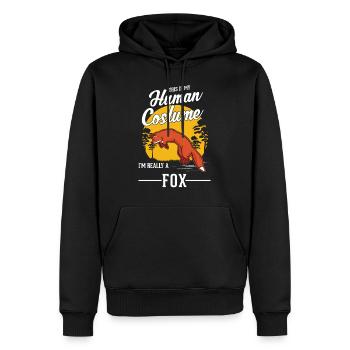Cadeau de renard Renard roux - Sweat à capuche Premium bio Homme - noir - Devant - Nico (187cm)