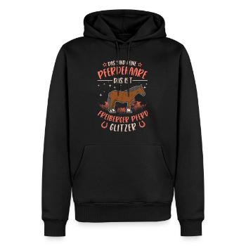 Freiberger Pferd Glitzer - Männer Premium Bio Hoodie - Schwarz - Vorne - Nico (187cm)