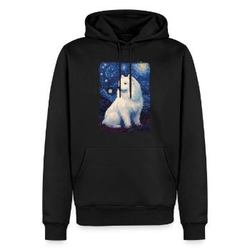 Samoyed Starry Night - Männer Premium Bio Hoodie - Schwarz - Vorne - Nico (187cm)