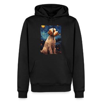 Lagotto Romagnolo Nuit étoilée - Sweat à capuche Premium bio Homme - noir - Devant - Nico (187cm)