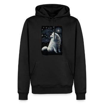 Samoyed Starry Night - Männer Premium Bio Hoodie - Schwarz - Vorne - Nico (187cm)