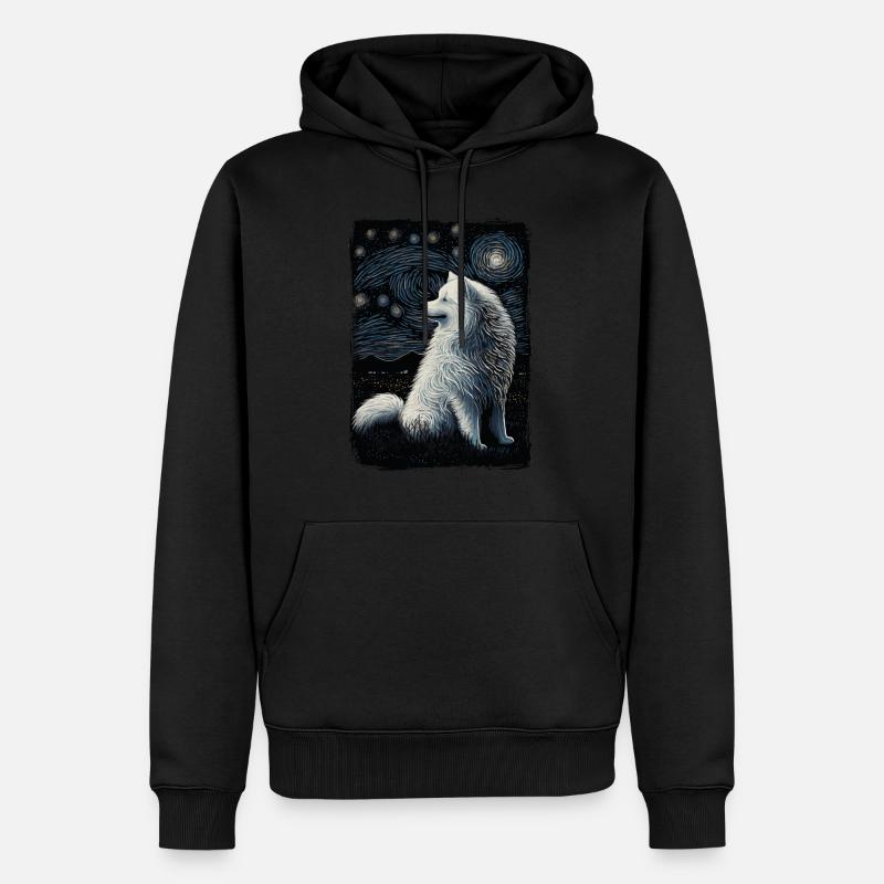 Samoyède Nuit étoilée - Sweat à capuche Premium bio Homme - noir
