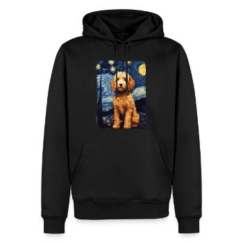 Lagotto Romagnolo Nuit étoilée - Sweat à capuche Premium bio Homme - noir - Devant - Nico (187cm)