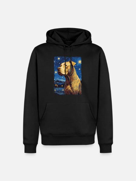 Pitbull Hund Starry Night - Männer Premium Bio Hoodie - Schwarz