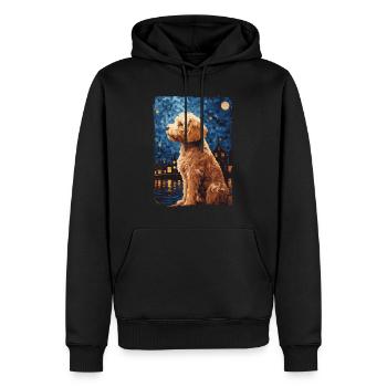 Lagotto Romagnolo Nuit étoilée - Sweat à capuche Premium bio Homme - noir - Devant - Nico (187cm)
