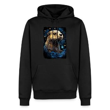 Otter Starry Night - Männer Premium Bio Hoodie - Schwarz - Vorne - Nico (187cm)