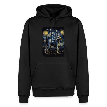 Galgo Español Nuit étoilée - Sweat à capuche Premium bio Homme - noir - Devant - Nico (187cm)
