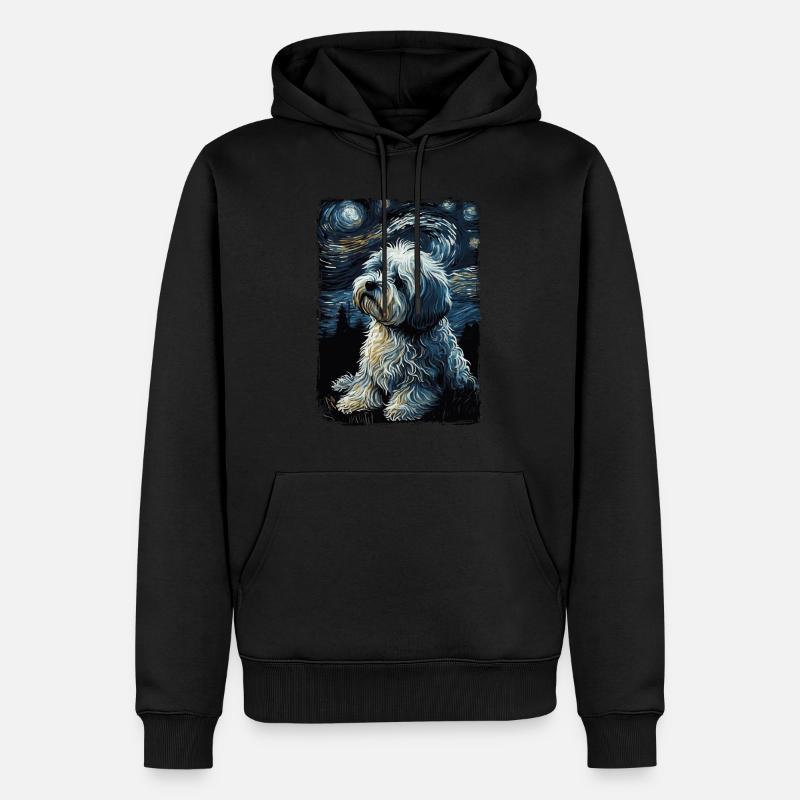 Nuit étoilée bichon havanais - Sweat à capuche Premium bio Homme - noir