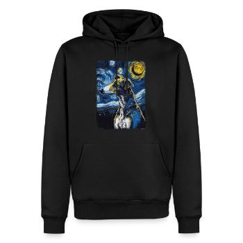 Galgo Español Nuit étoilée - Sweat à capuche Premium bio Homme - noir - Devant - Nico (187cm)