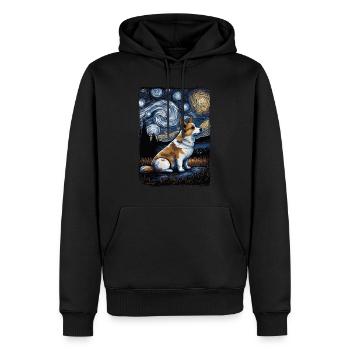 Corgi Starry Night - Männer Premium Bio Hoodie - Schwarz - Vorne - Nico (187cm)