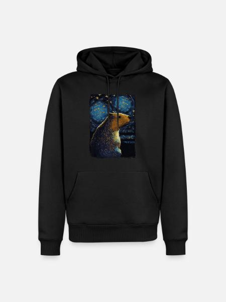 Wasserschwein Starry Night - Männer Premium Bio Hoodie - Schwarz