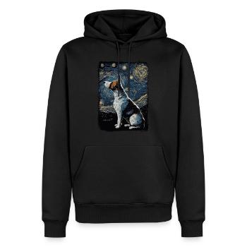 Bullterrier Starry Night - Männer Premium Bio Hoodie - Schwarz - Vorne - Nico (187cm)